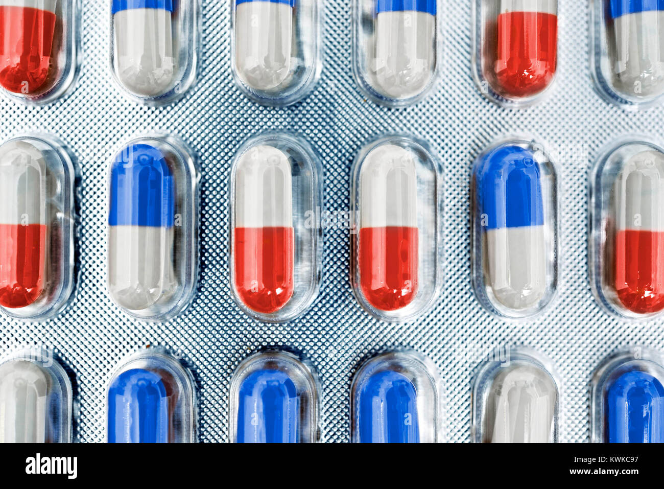 Tablets in Russian national colours, doping scandal, Tabletten in russischen Nationalfarben, Doping-Skandal Stock Photo