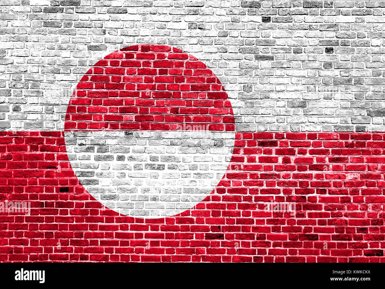 Flag of Greenland painted on brick wall, background texture Stock Photo ...