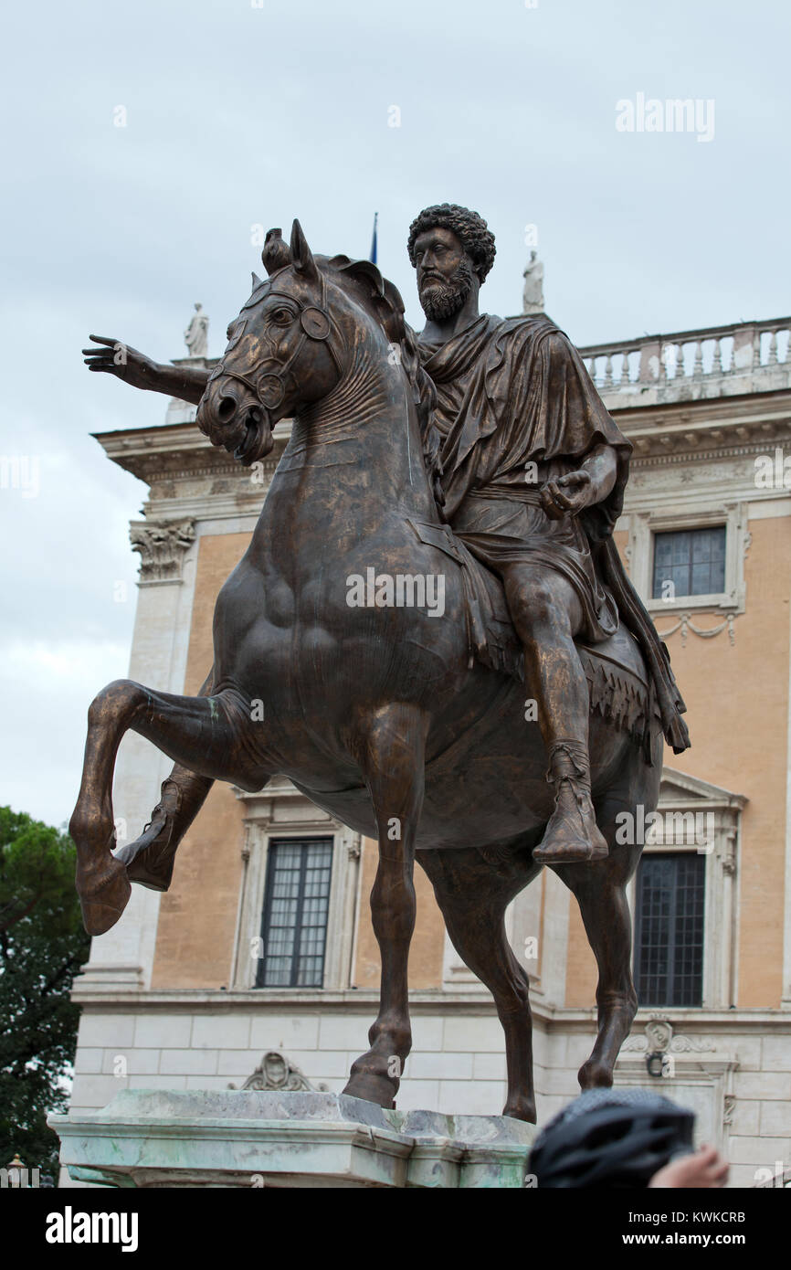 The equestrian statue of Marcus Aurelius in Capitoline Hill, Rome