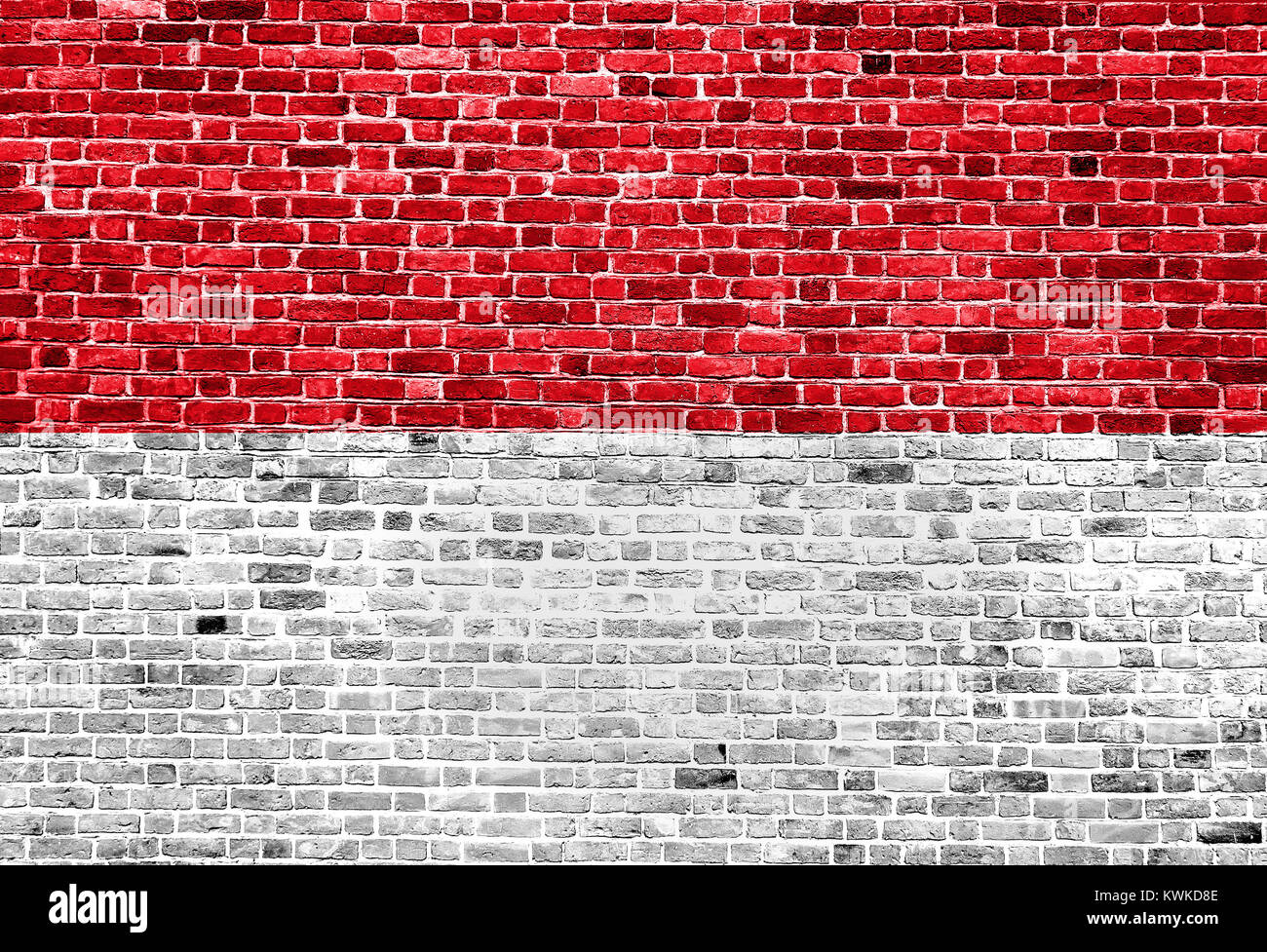 Flag Of Indonesia Painted On Brick Wall Background Texture Stock Photo Alamy