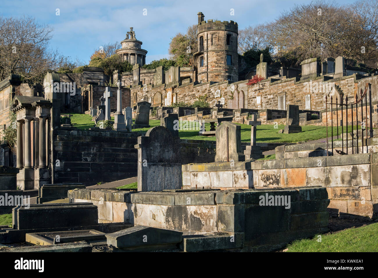 New Calton Burial Ground, Edinburgh, Scotland, UK. Stock Photo