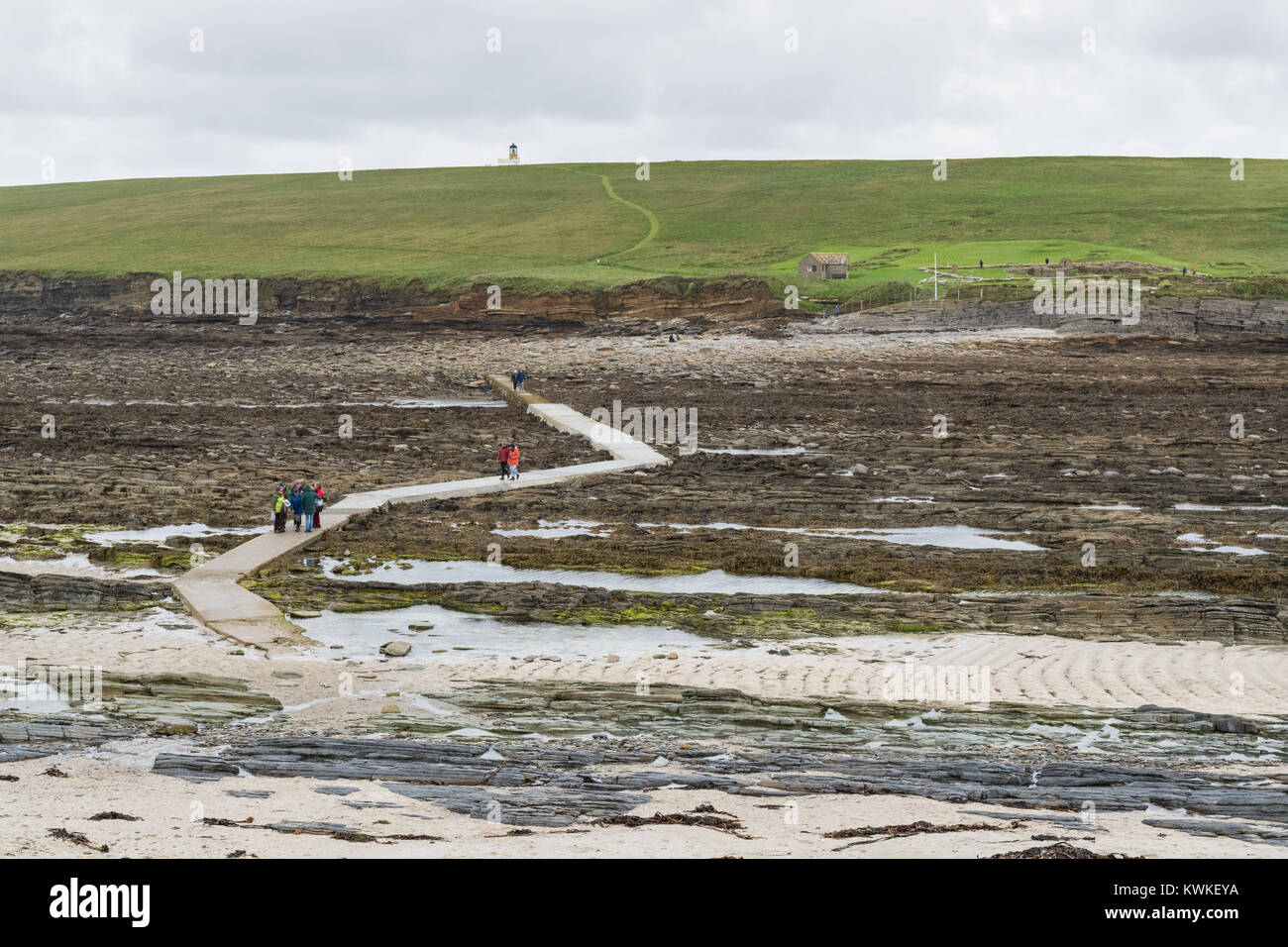 Causeway leading to the tidal island of Brough of Birsay, Mainland