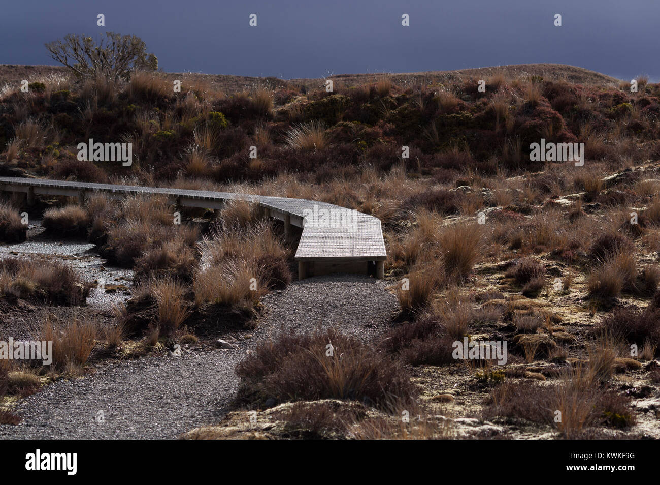 Tongariro National Park, New Zealand. Tama lakes walk Stock Photo