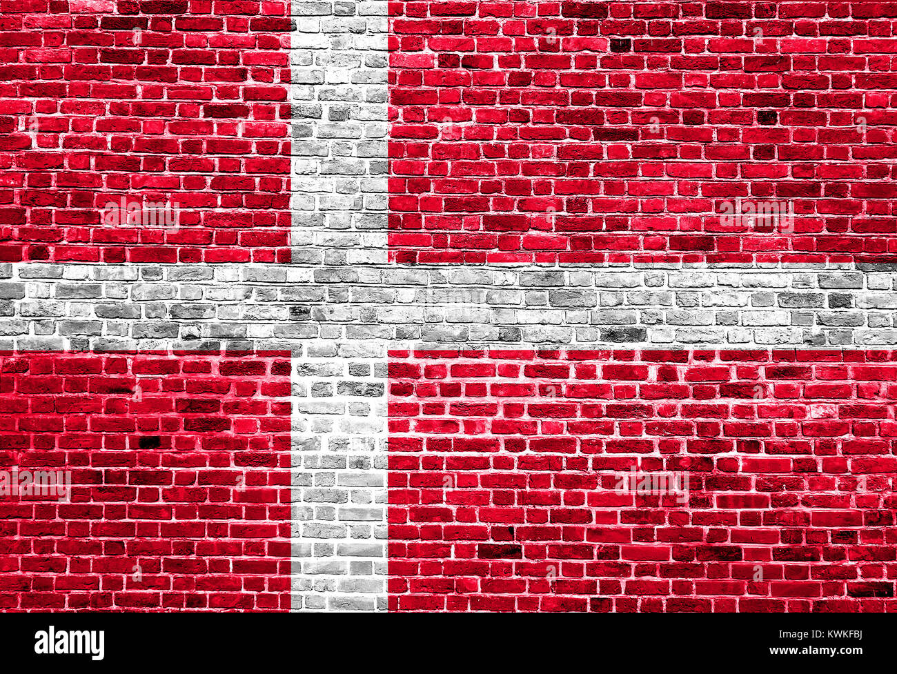 Flag of Denmark painted on brick wall Stock Photo - Alamy