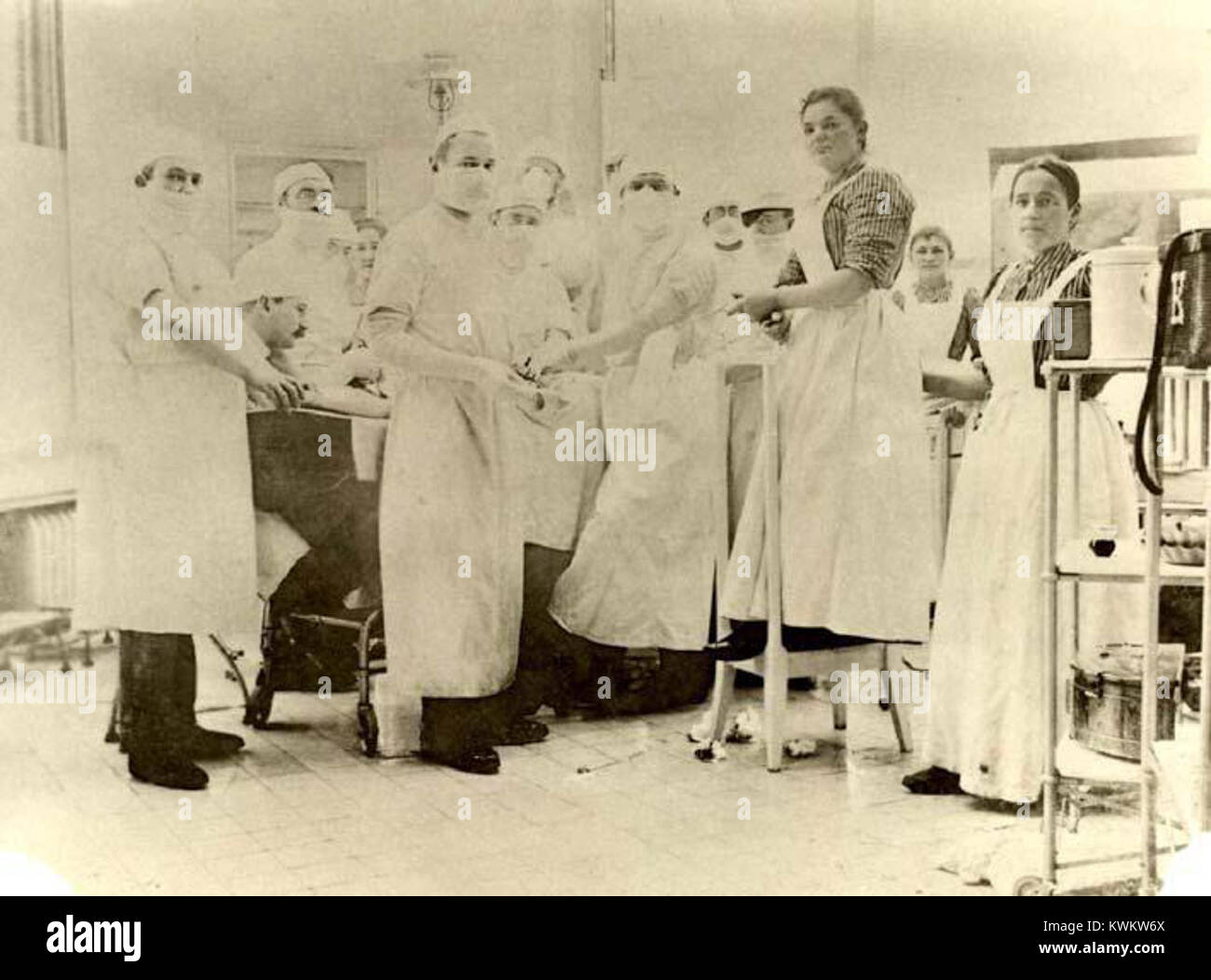 Jan Radecki A 1899 photograph showing Jan Mikulicz-Radecki in the operating room at ...