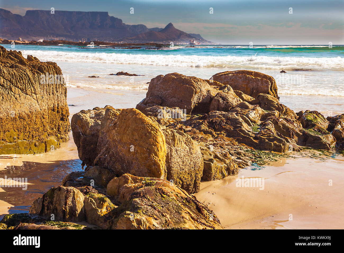 At Blouberg Beach South Africa Stock Photo