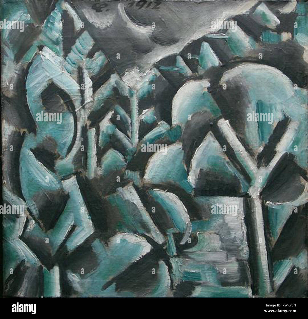 'Les' (1912) by Josef Čapek depicts a forest scene, blending post ...