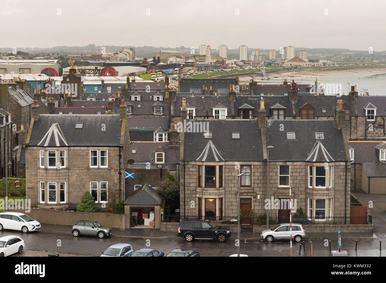 Aberdeen houses at Pocra Quay in the Footdee conservation area, Aberdeen, Scotland, UK Stock Photo