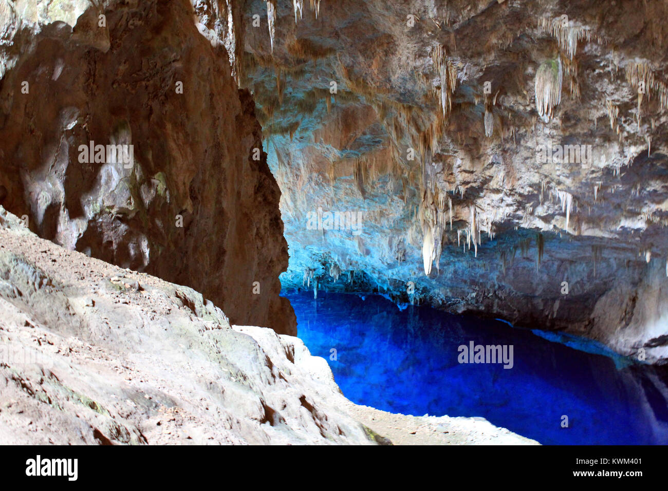 cave abyss blue lagoon water Stock Photo - Alamy