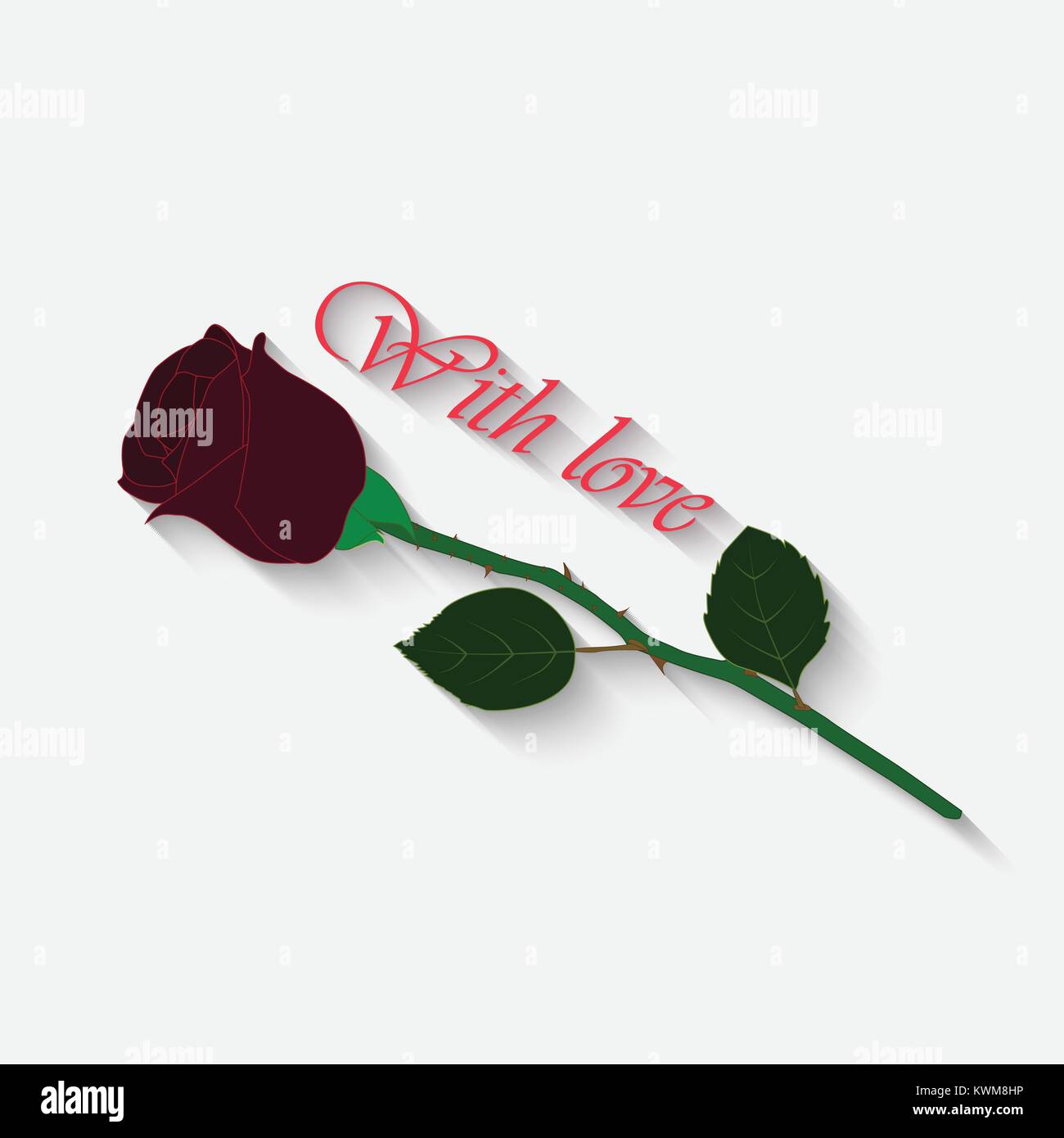 Love text on rose Stock Vector Images - Alamy