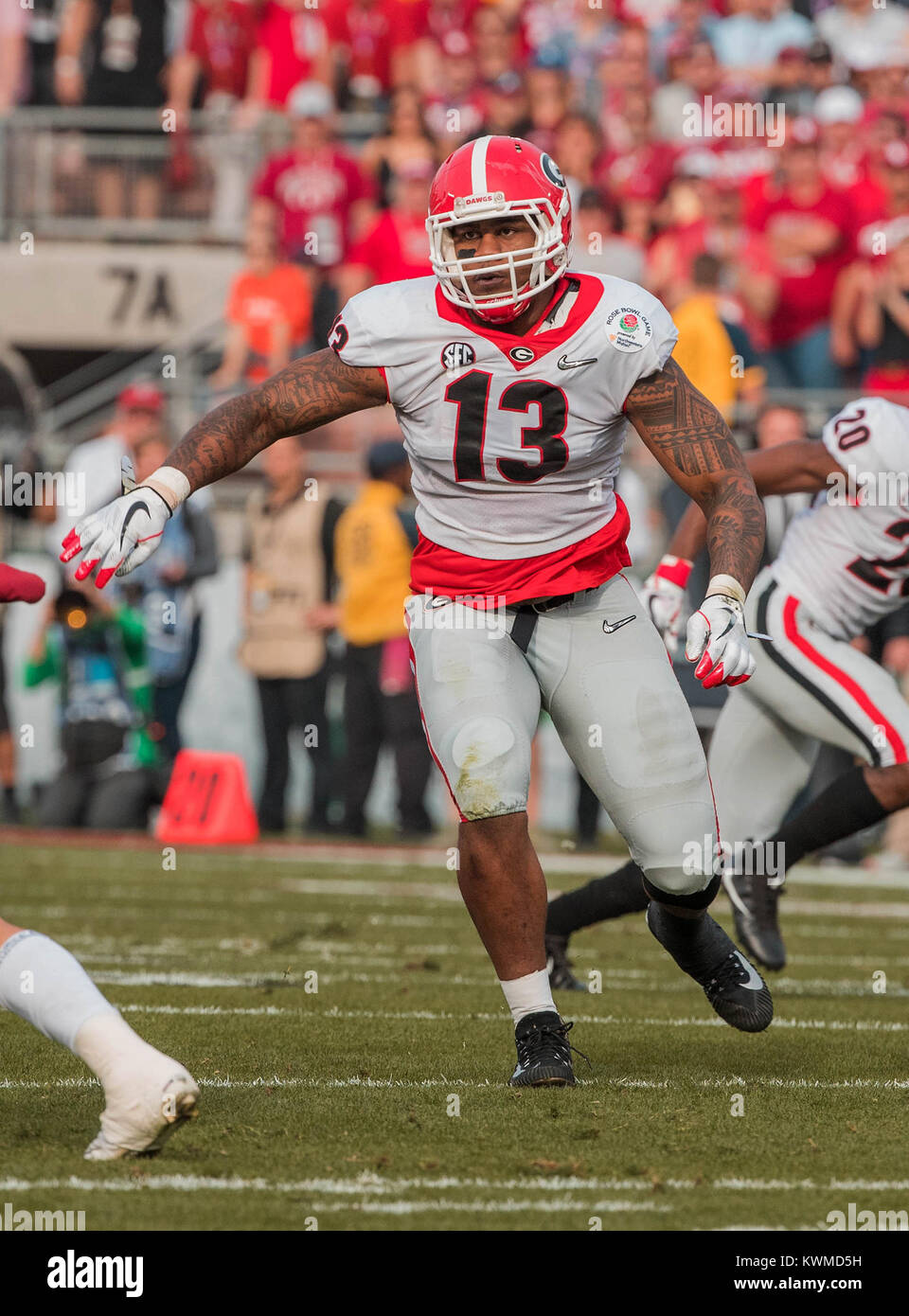 Pasadena, CA. 1st Jan, 2018. defensive end (13) Jonathan Ledbetter in action during the