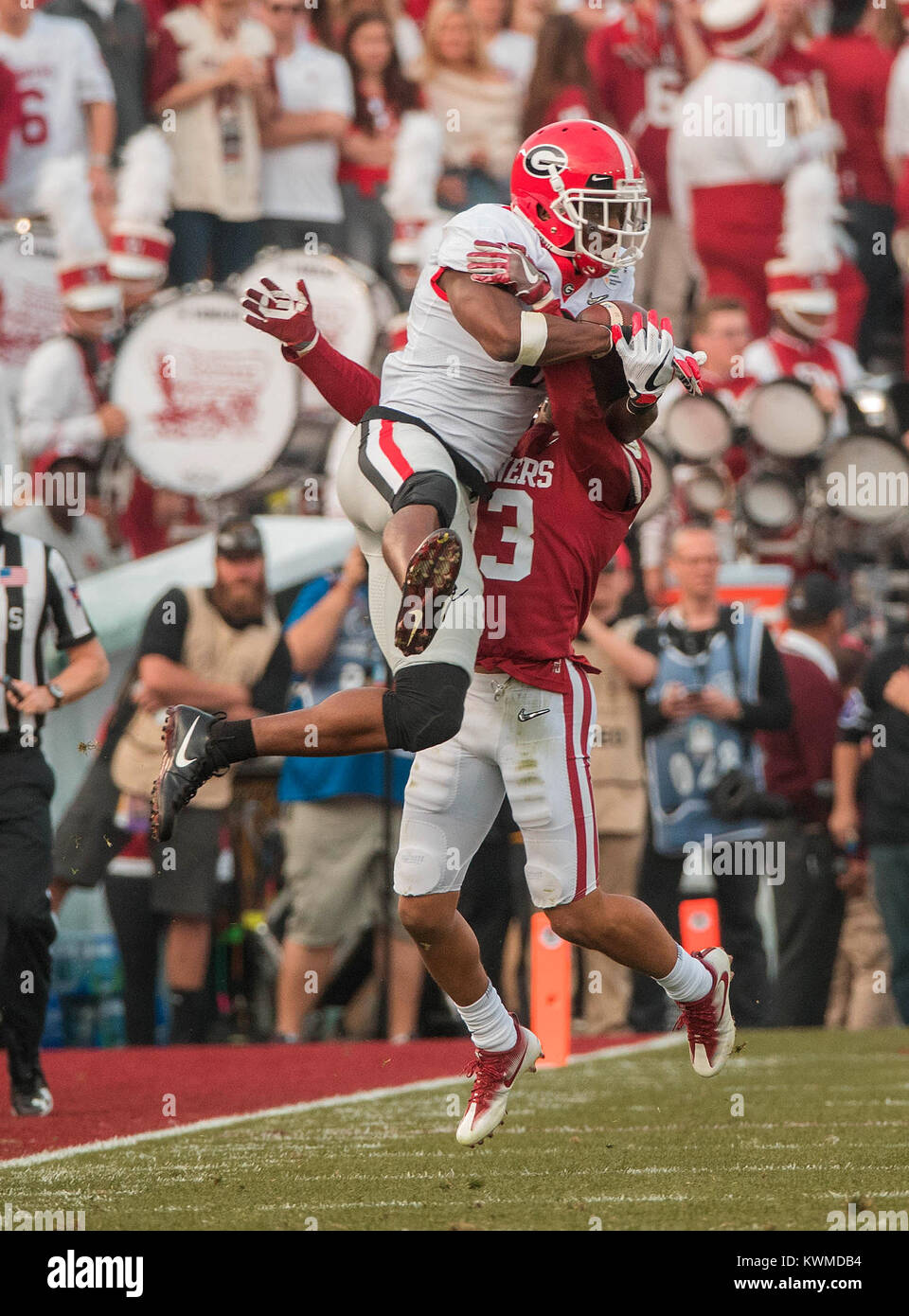 Pasadena, CA. 1st Jan, 2018. wide receiver (6) Javon Wims goes