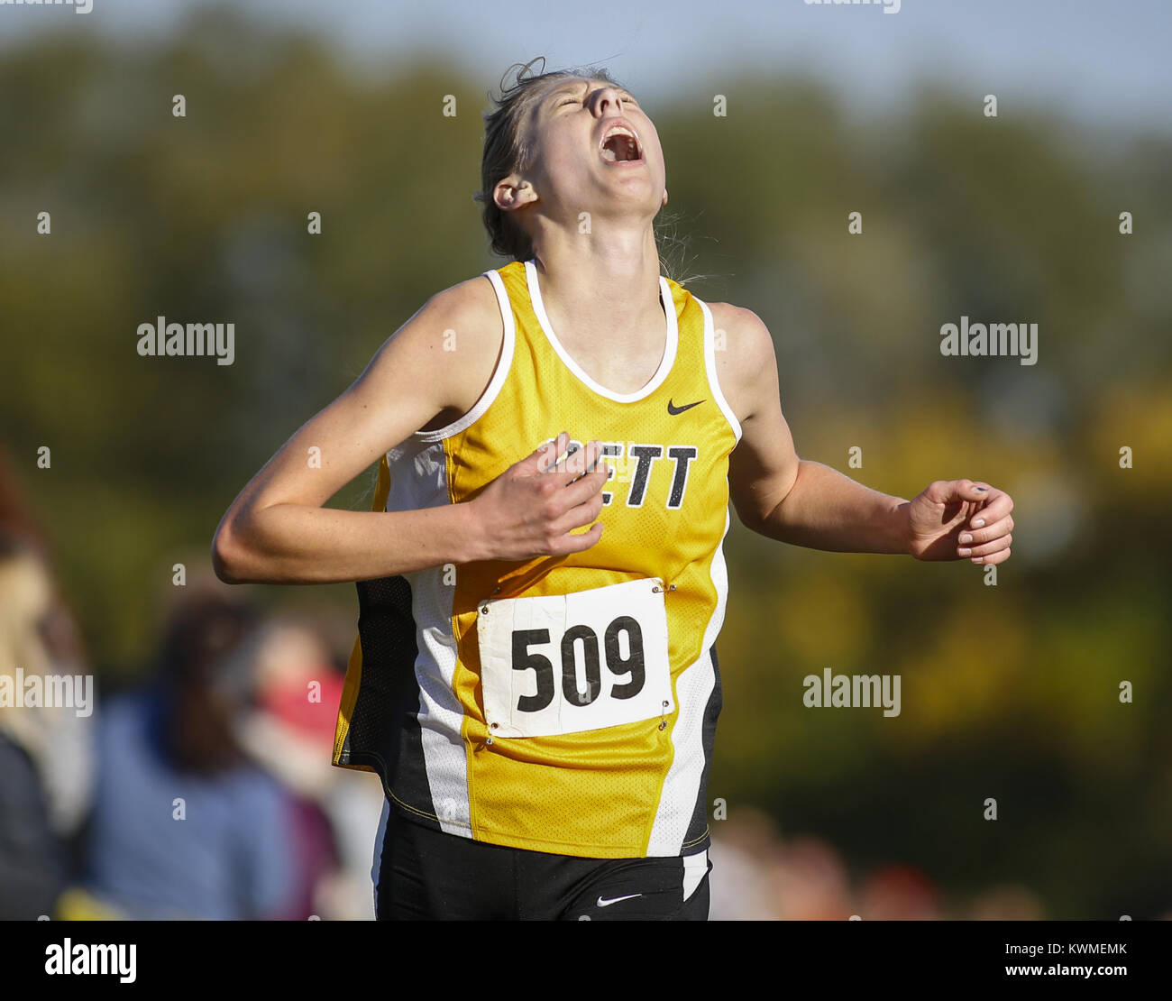 Bettendorf, Iowa, USA. 20th Oct, 2016. Bettendorf senior Ally Gallagher