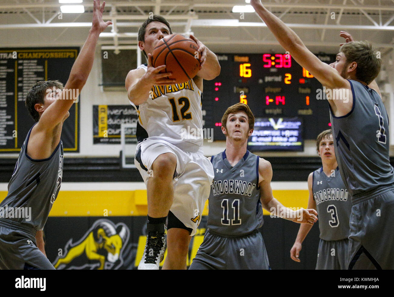 Port Byron, Iowa, USA. 12th Dec, 2016. Riverdale's Dalton Beale (12