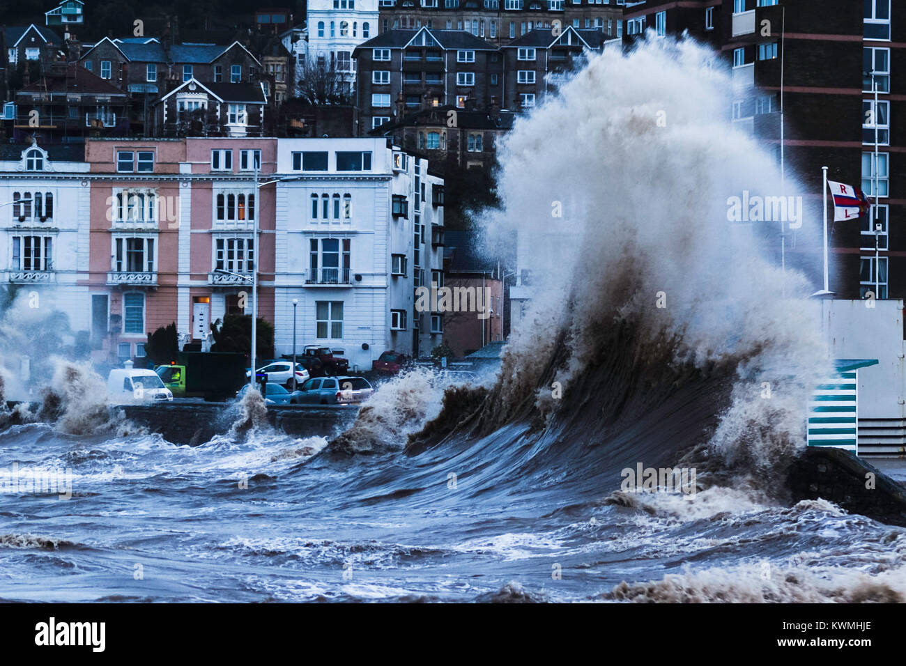 Marine Lake, WestonsuperMare. 4th January. 2018. UK Weather Marine
