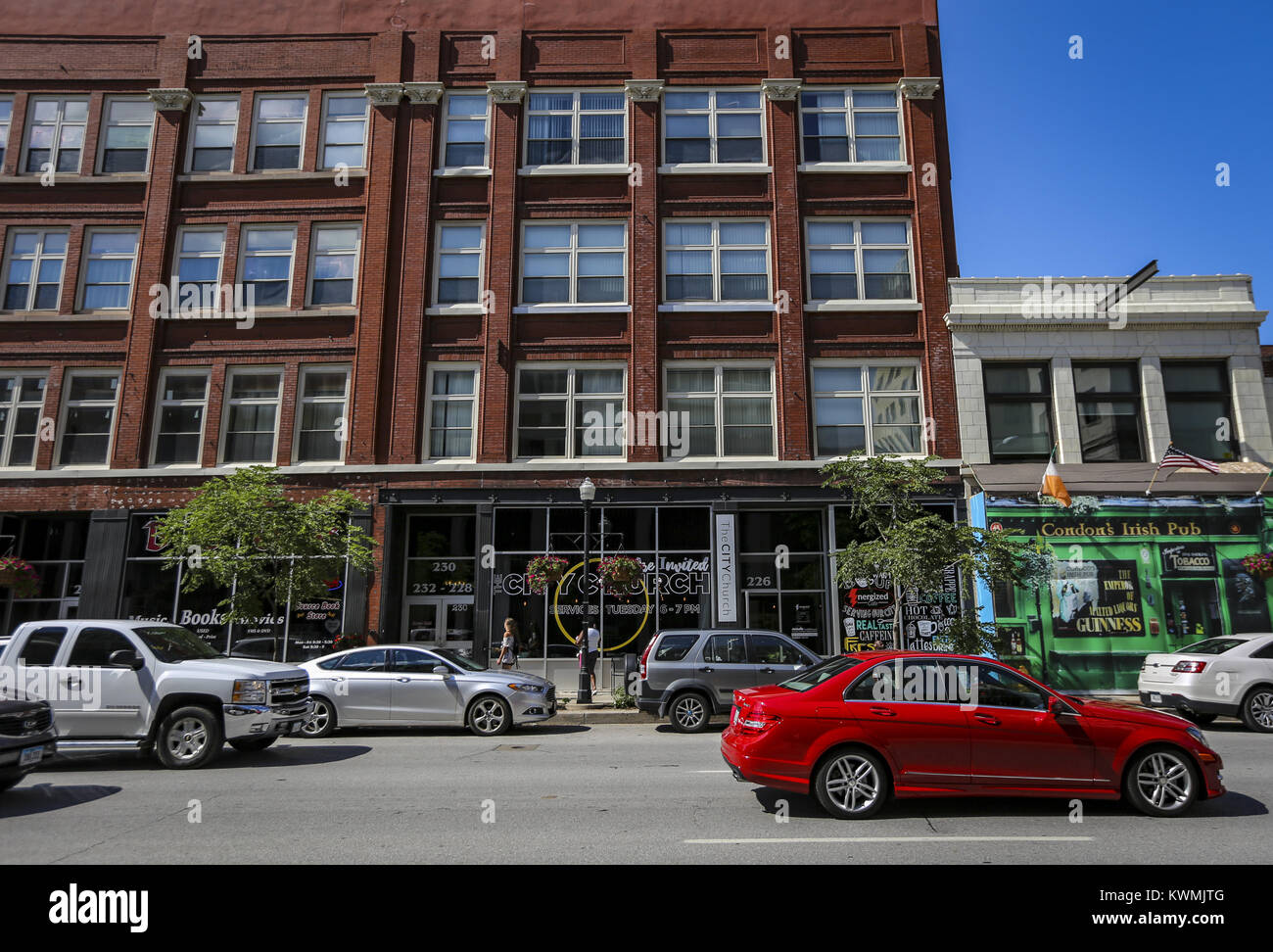 Davenport, Iowa, USA. 13th July, 2017. The front of Energized Cafe in