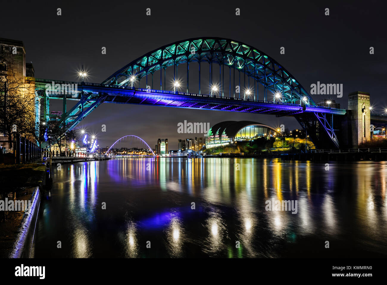 Newcastle, River Tyne, UK. 04th Jan, 2018. UK Weather: A very full River Tyne Credit: James W. Fortune/Alamy Live News Stock Photo