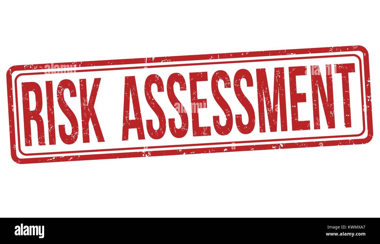 Risk assessment grunge rubber stamp on white background, vector