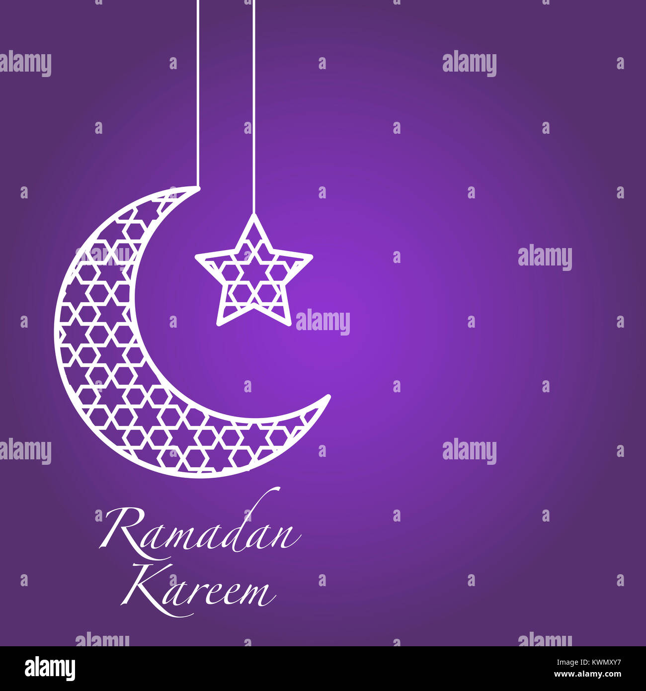 Ramadam Kareem moon and star illustration Stock Photo