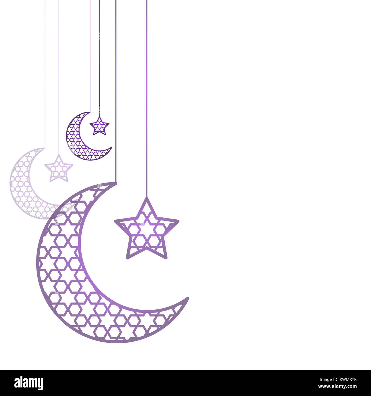 Ramadam Kareem moon and star illustration Stock Photo