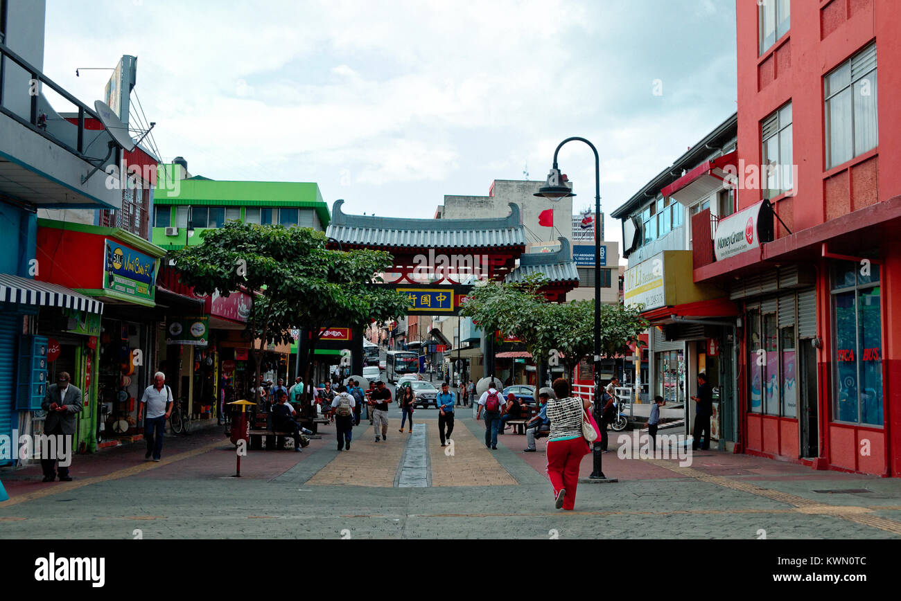 The gate to China town in San Jose, Costa Rica Stock Photo