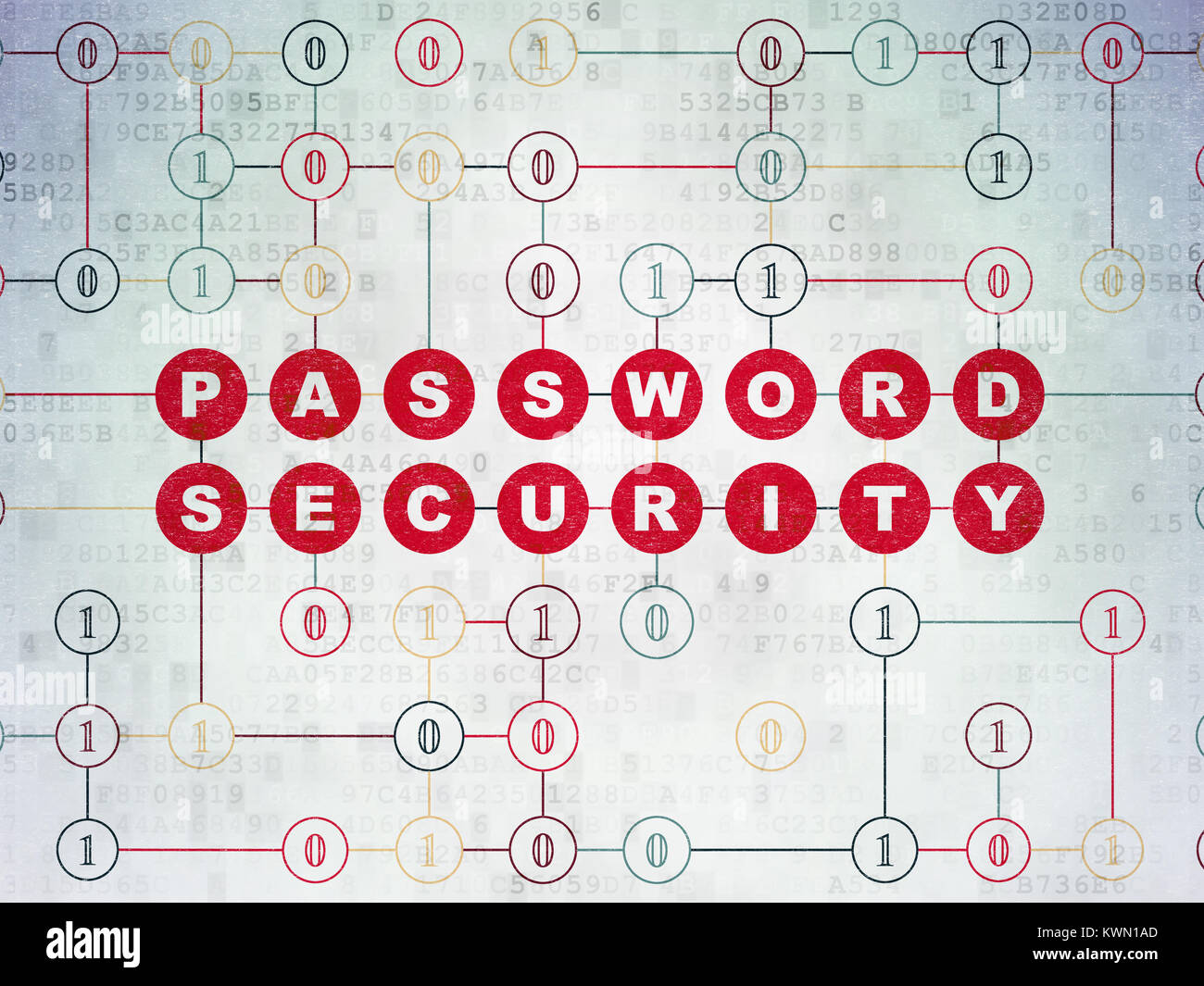Protection concept: Password Security on Digital Data Paper background ...
