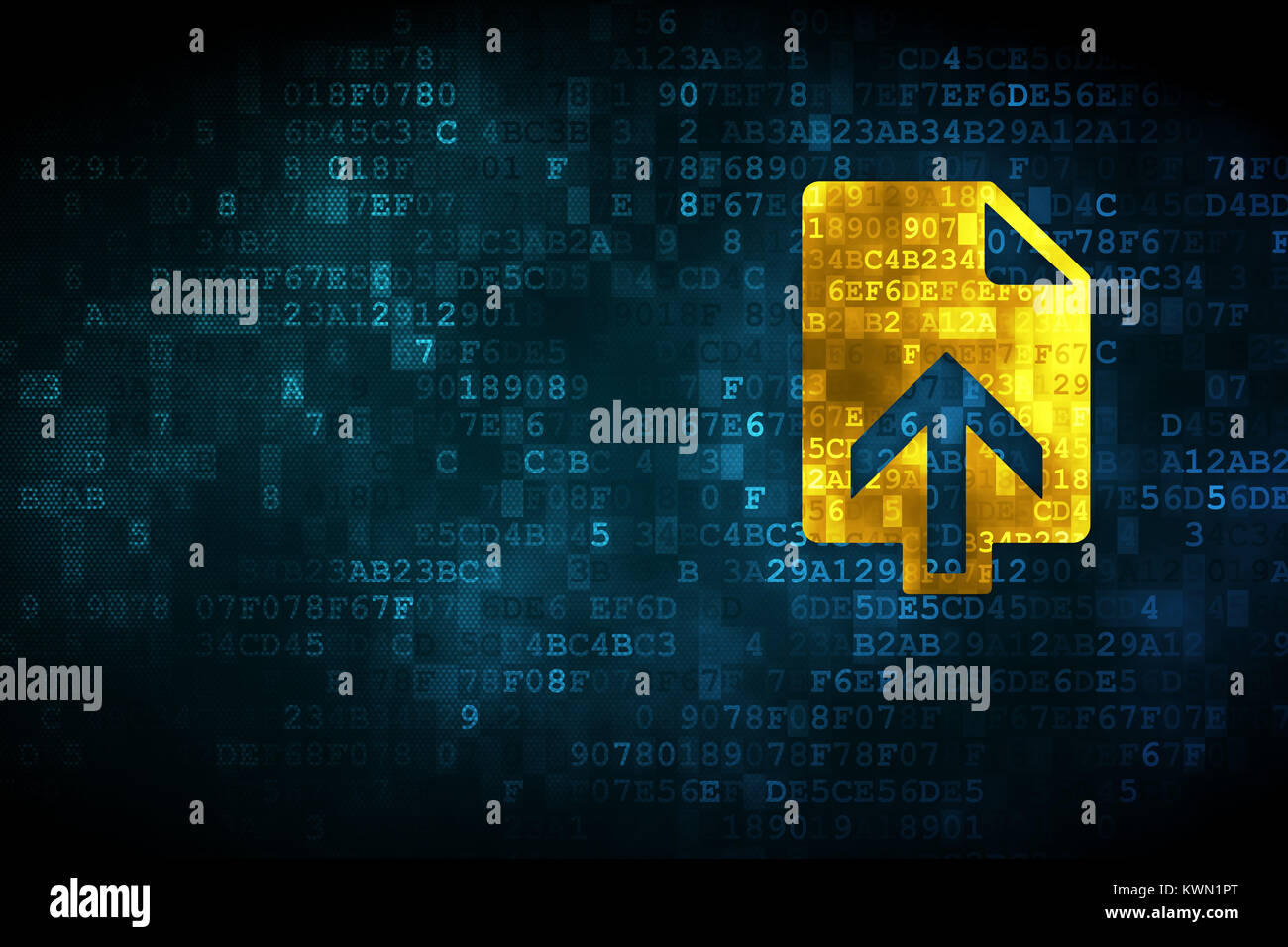 Web development concept: Upload on digital background Stock Photo - Alamy