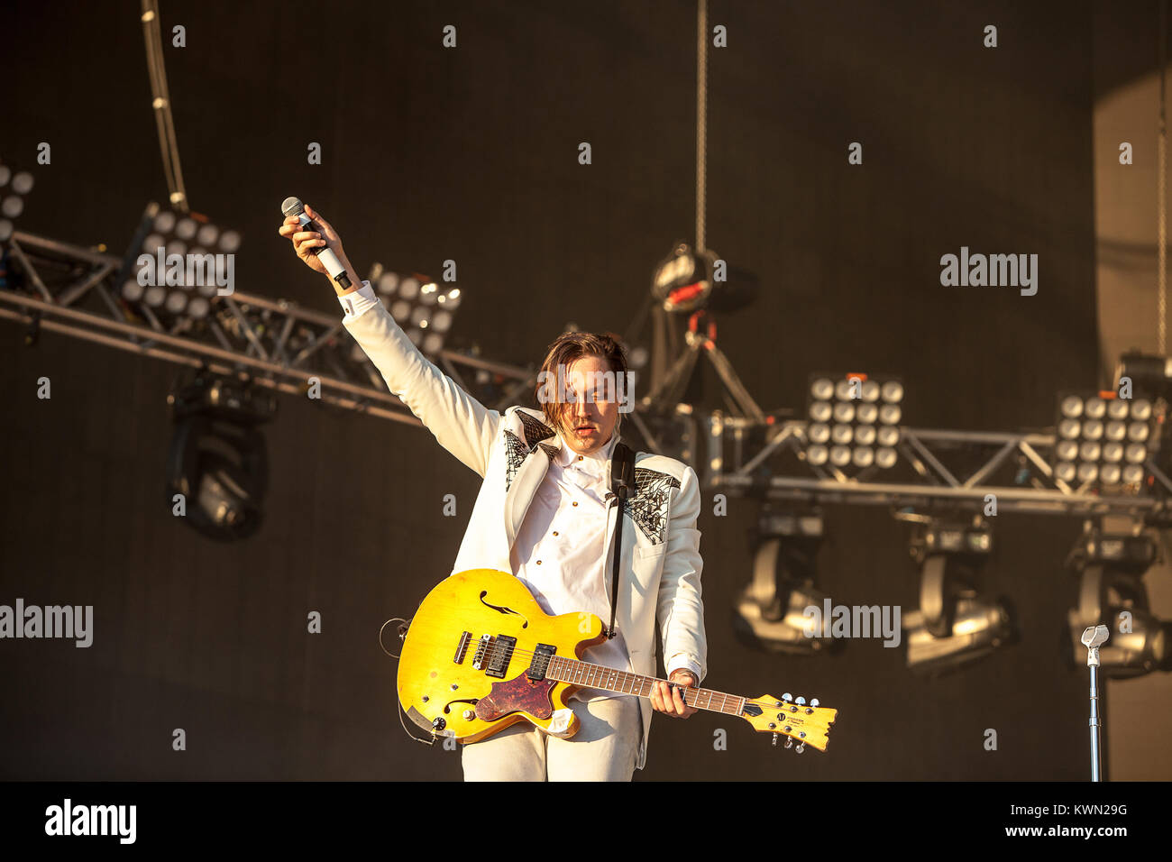 The Canadian indie rock band Arcade Fire performs a live concert at the ...