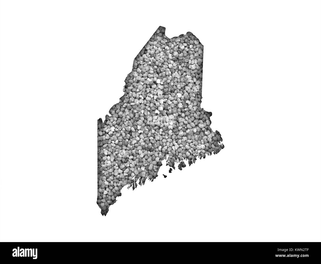 Map of Maine on poppy seeds Stock Photo