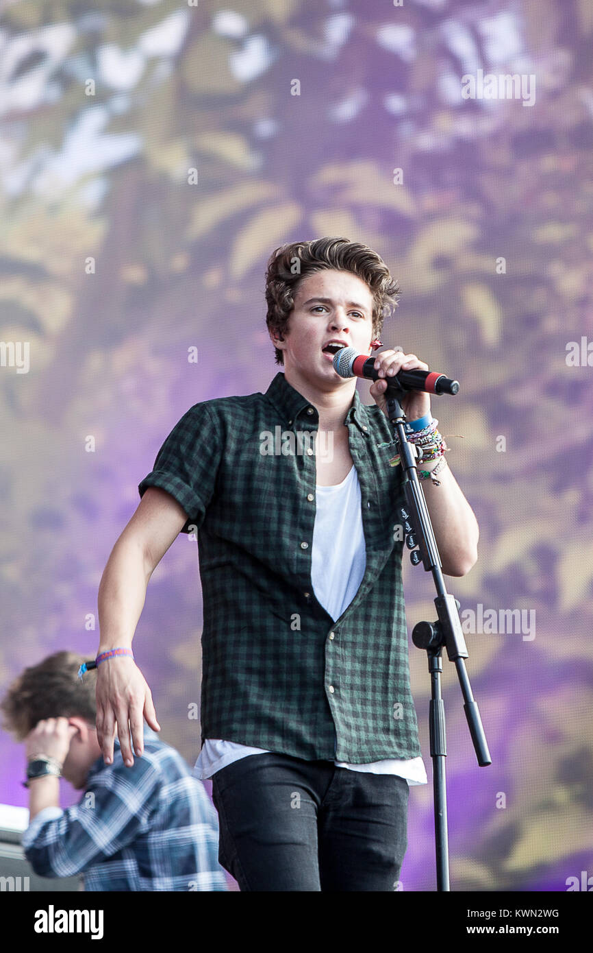 The British pop band The Vamps performs a live concert at the main