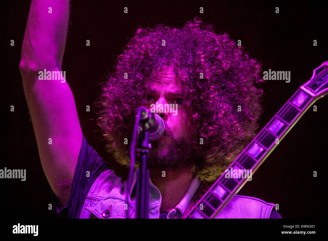 The Australian hard rock band Wolfmother performs a live concert at the