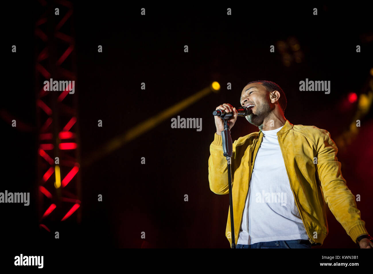 The American singer and actor John Legend pictured live on stage at Splash Festival in Germany, Denmark. Stock Photo