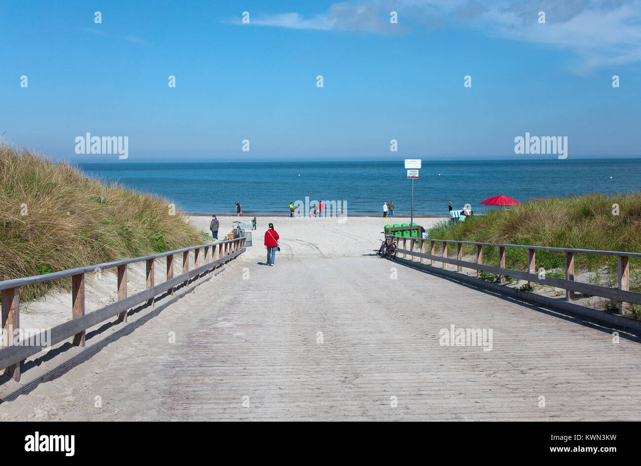 Beach access at Dierhagen, Fishland, Mecklenburg-Western Pomerania, Baltic sea, Germany, Europe Stock Photo