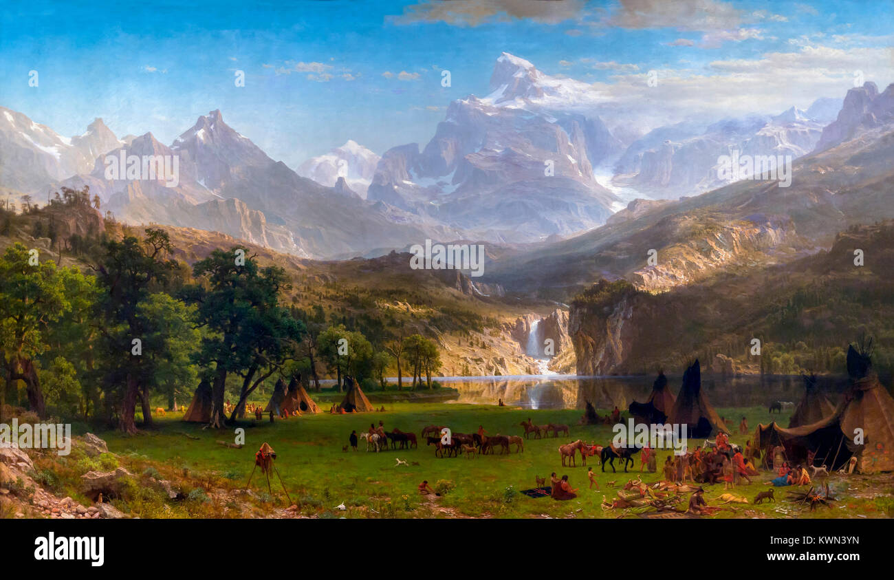 The Rocky Mountains, Lander's Peak, Albert Bierstadt, 1863, Metropolitan Museum of Art, Manhattan, New York City, USA, North America Stock Photo