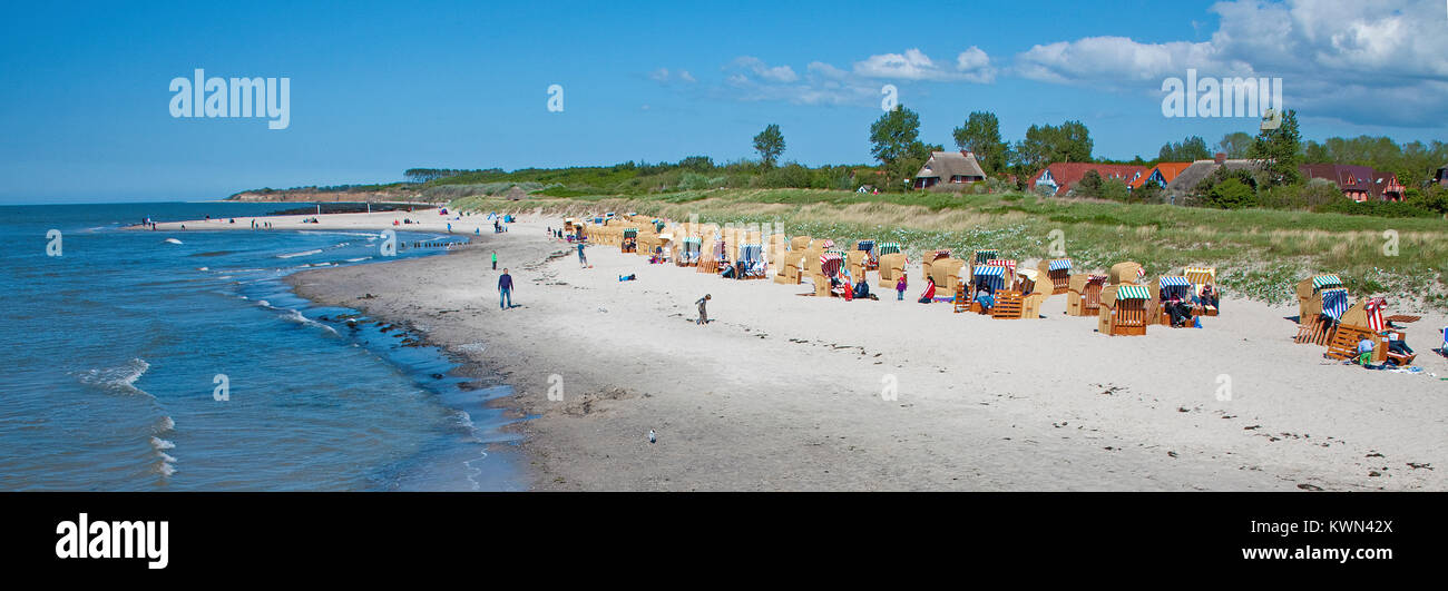 Bathing beach at Wustrow, Fishland, Mecklenburg-Western Pomerania, Baltic sea, Germany, Europe Stock Photo