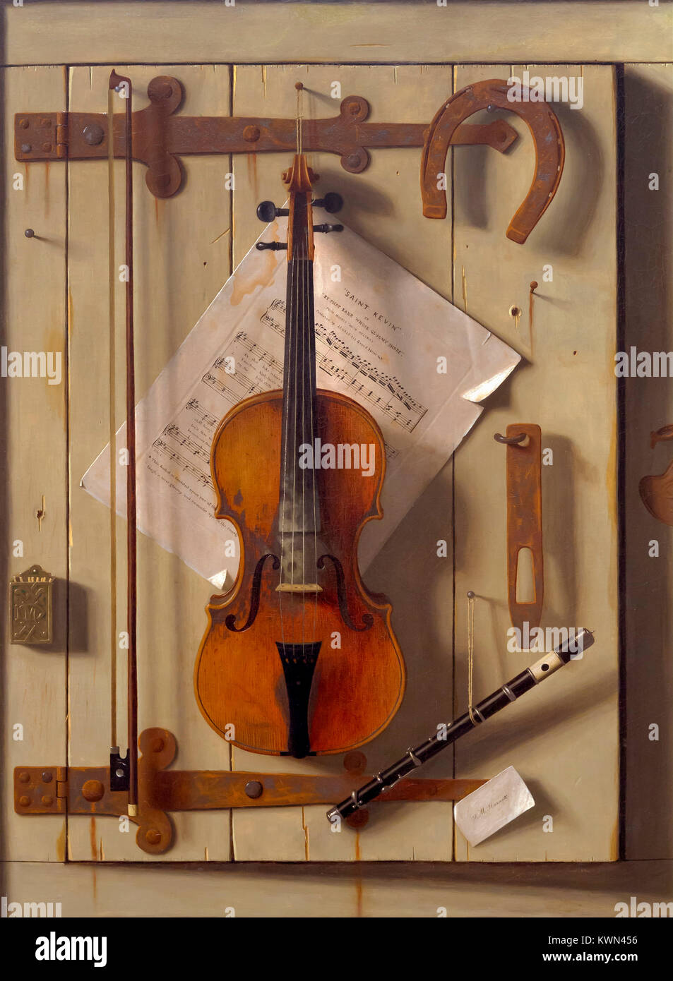 Still Life Violin and Music, William Michael Harnett, 1888,  Metropolitan Museum of Art, Manhattan, New York City, USA, North America Stock Photo