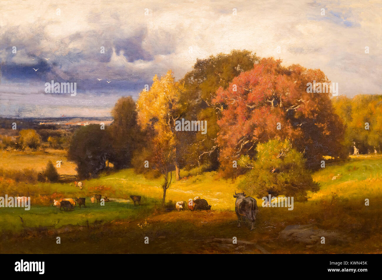 Autumn Oaks, George Inness, circa 1878, Metropolitan Museum of Art, Manhattan, New York City, USA, North America Stock Photo