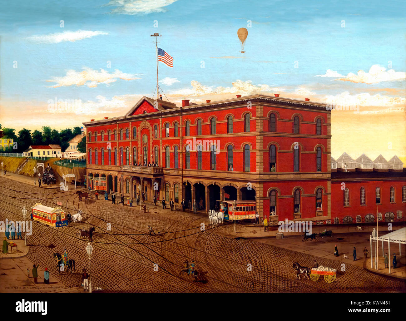The Third Avenue Railroad Depot, William H Schenck, circa 1860, Metropolitan Museum of Art, Manhattan, New York City, USA, North America Stock Photo