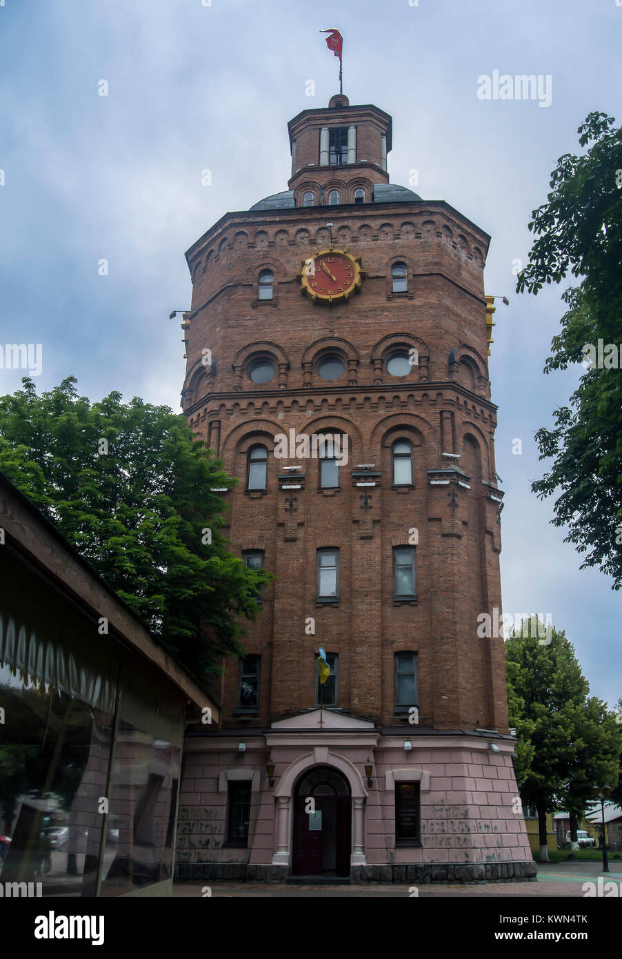 VINNYTSIA, UKRAINE - JUNE 14, 2016:  Exterior view of water tower in European Square - now a Museum Stock Photo