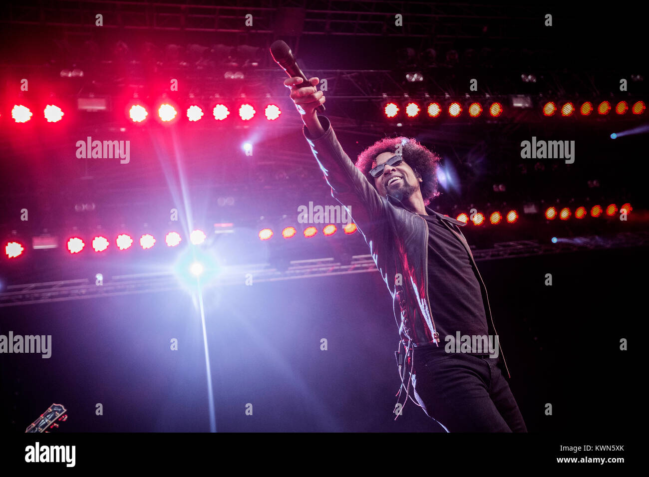 The American rock band Alice in Chains performs a live concert at the