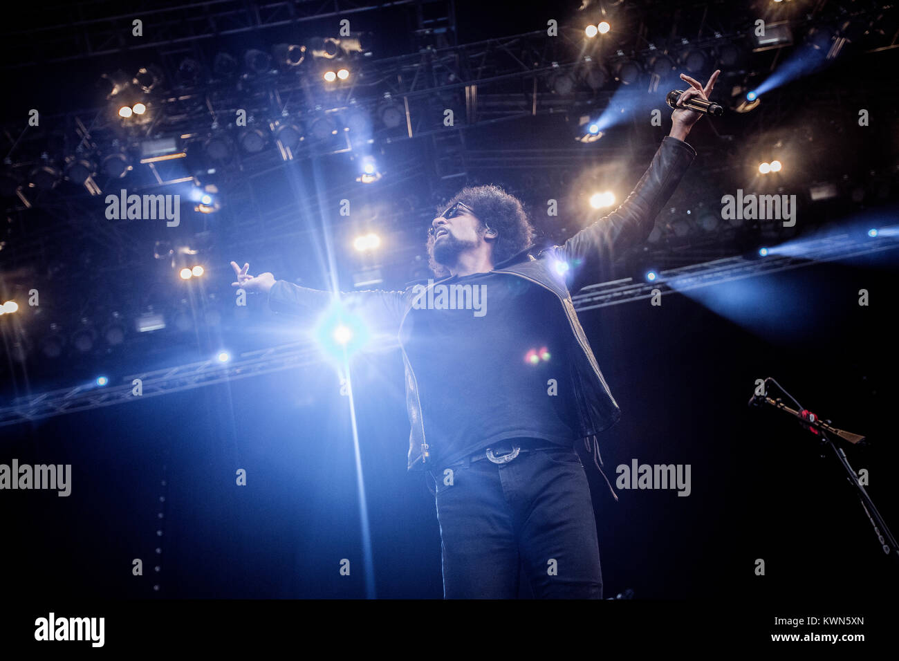 The American rock band Alice in Chains performs a live concert at the