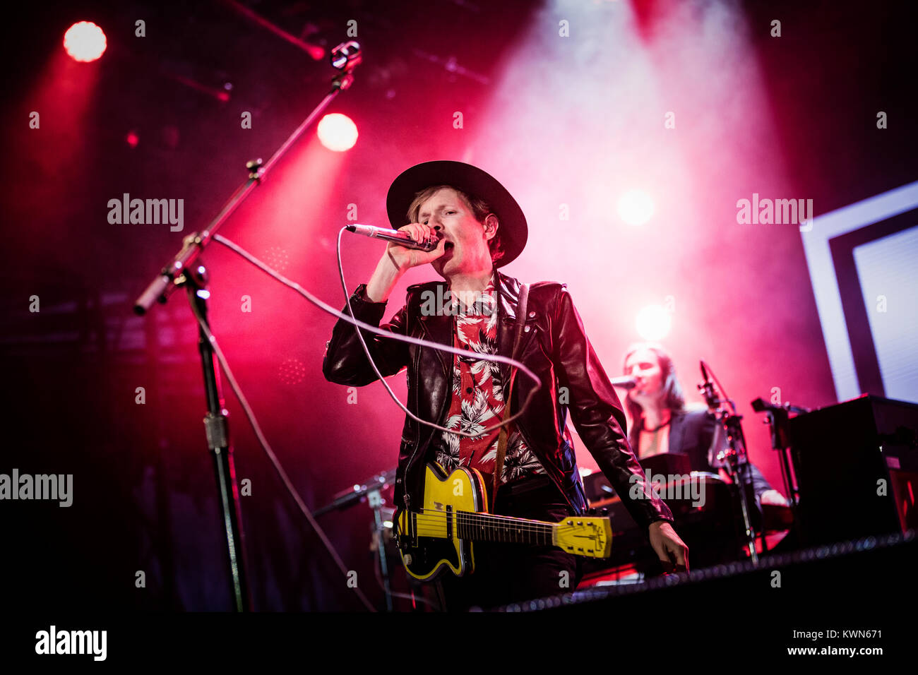 The American singer, songwriter and multi-instrumentalist Beck performs a live concert at the Danish music festival SmukFest / Skanderborg Festival 2015. Denmark, 08/08 2015. Stock Photo