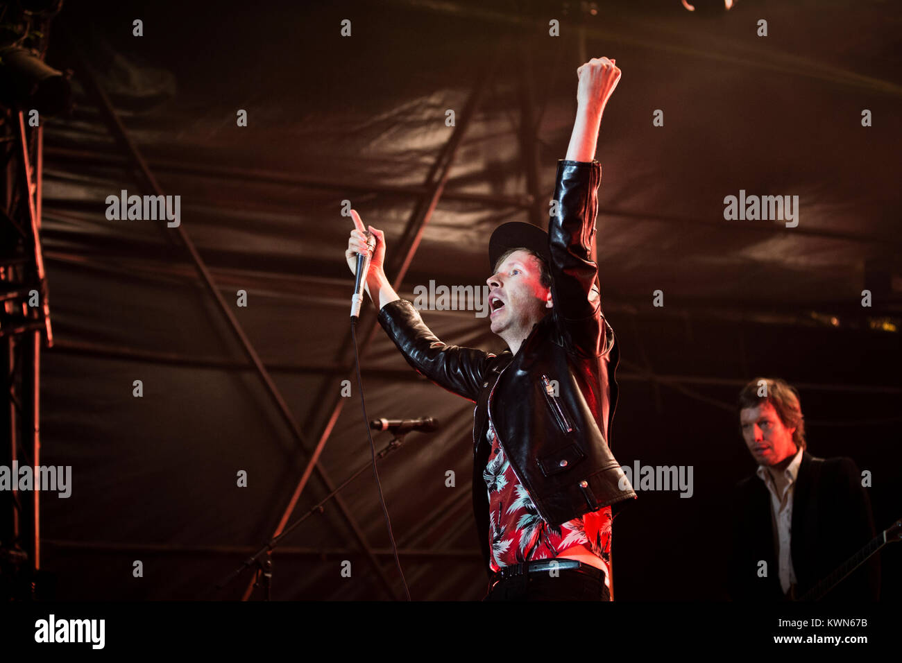 The American singer, songwriter and multi-instrumentalist Beck performs a live concert at the Danish music festival SmukFest / Skanderborg Festival 2015. Denmark, 08/08 2015. Stock Photo