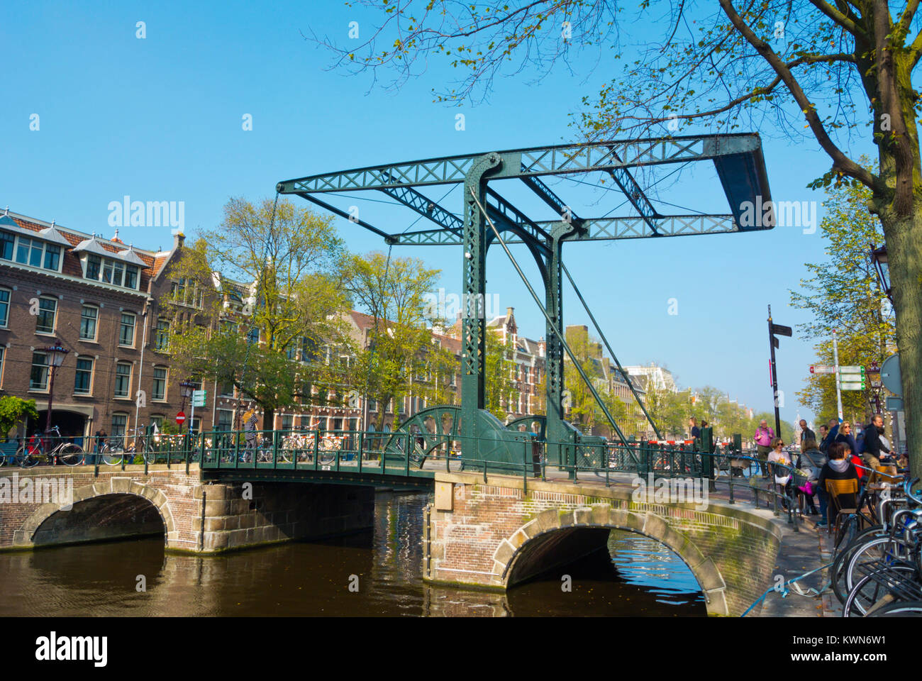 Aluminiumbrug, Aluminium bridge, draw bridge, from 1896, Amsterdam, The Netherlands Stock Photo