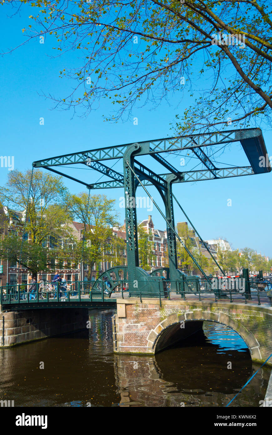 Aluminiumbrug, Aluminium bridge, draw bridge, from 1896, Amsterdam, The Netherlands Stock Photo