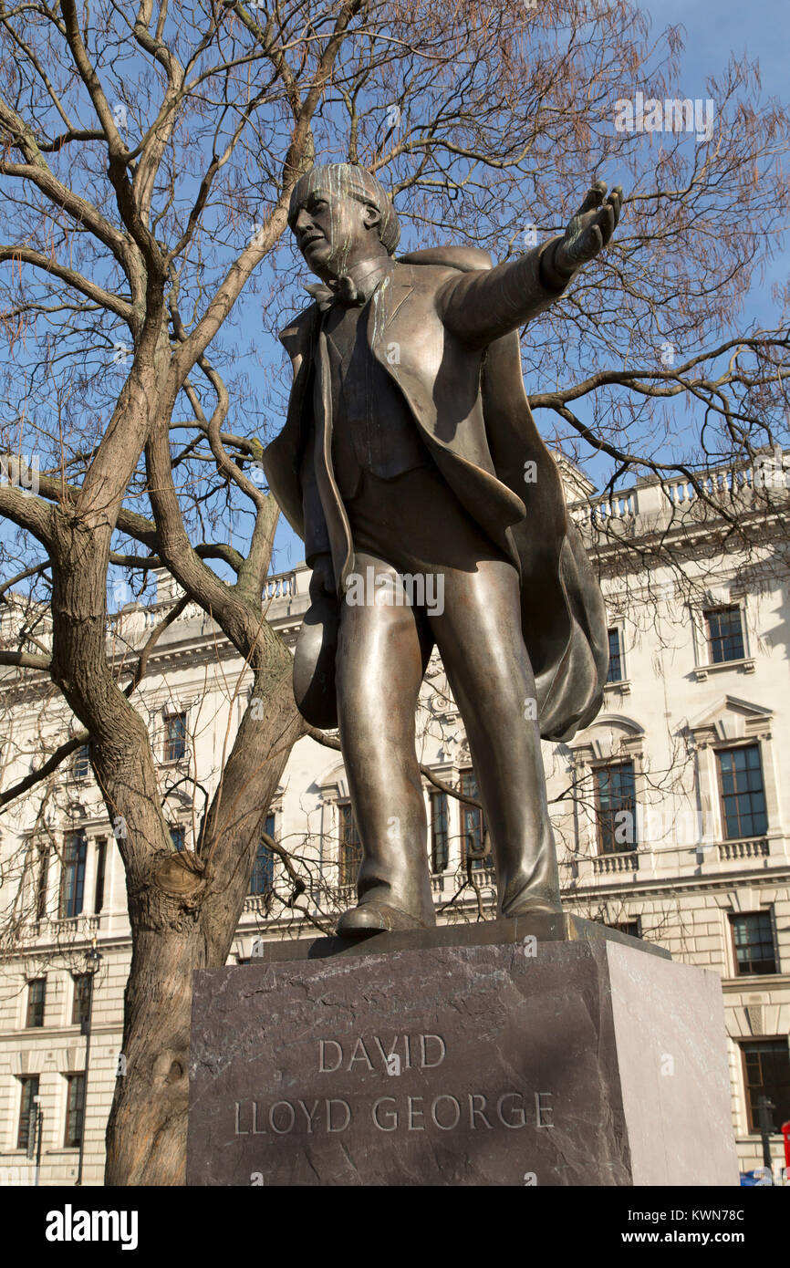 Statue of David Lloyd at Parliament Square in London, England