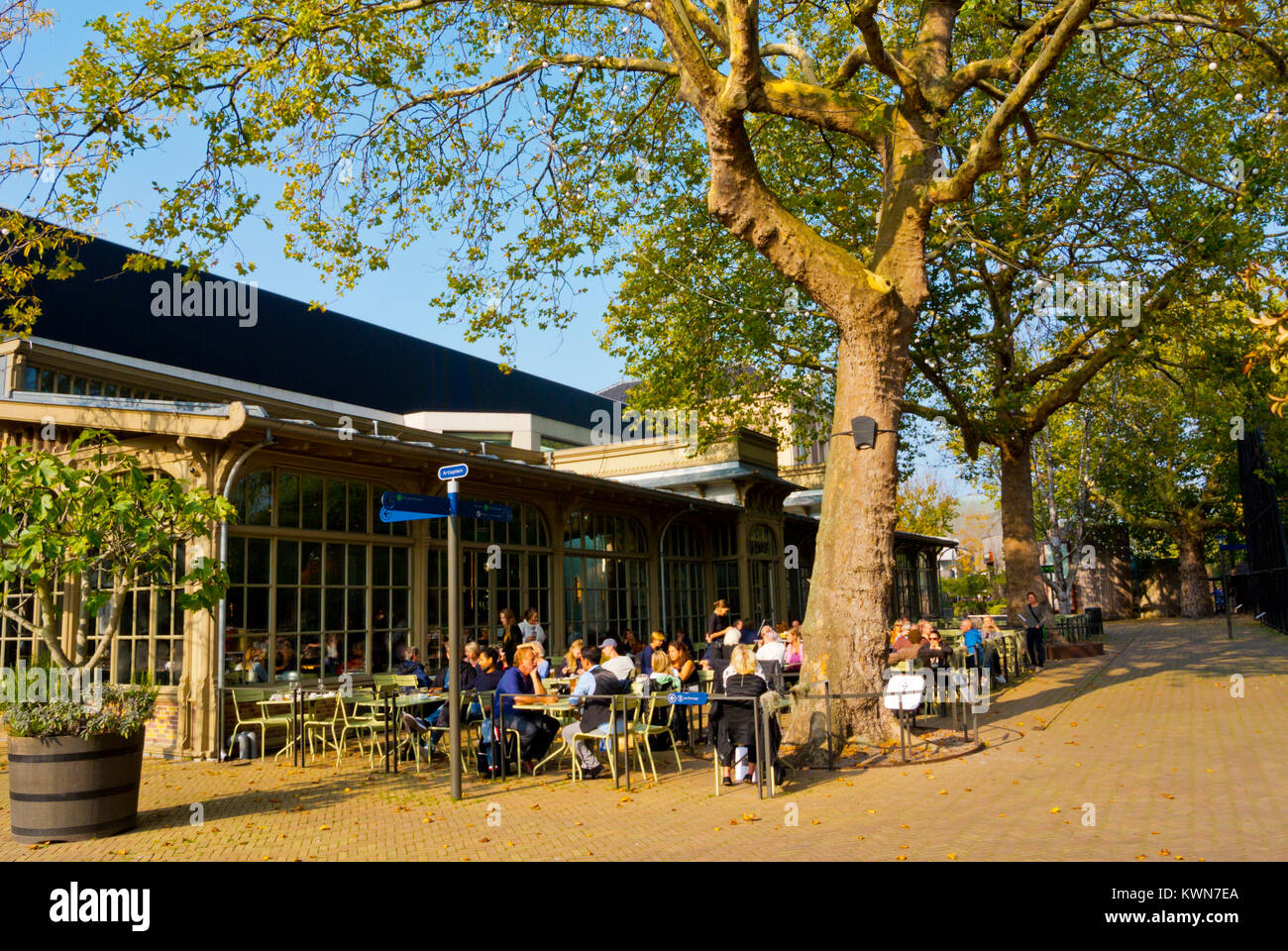 Cafe restaurant De Plantage, Artisplein, Artis, zoological garden, Amsterdam, The Netherlands Stock Photo