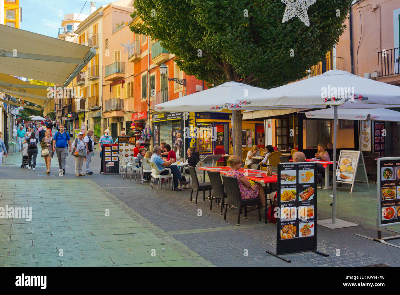 Carrer dels Oms, old town, Palma, Mallorca, Balearic islands, Spain Stock Photo
