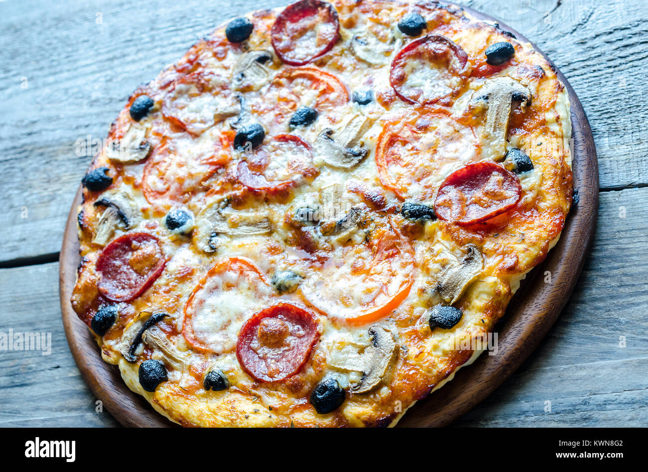 Homemade Regina pizza Stock Photo Alamy