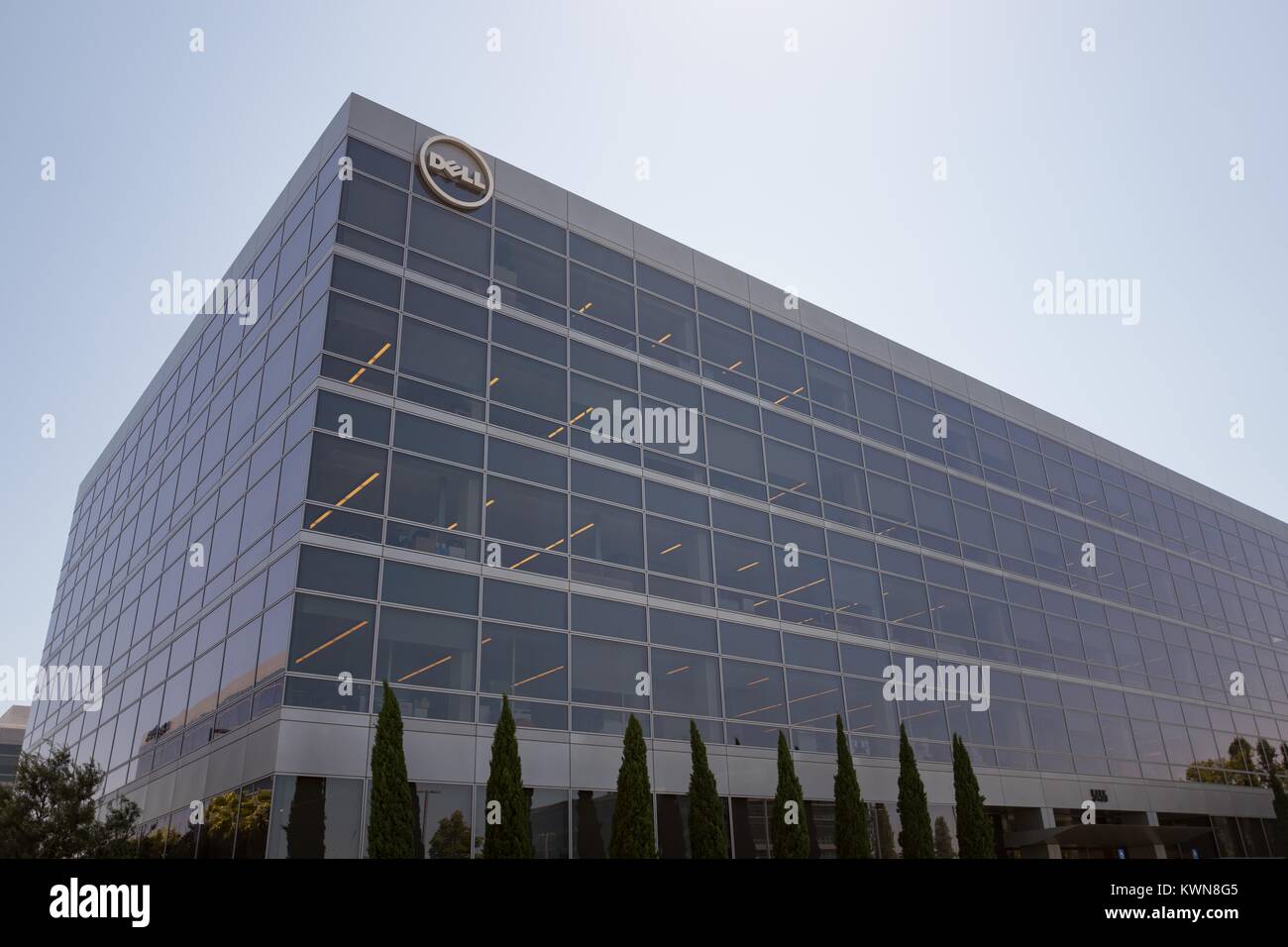 Regional headquarters, with logo and signage, for Dell Computers in the Silicon Valley town of Santa Clara, California, July 25, 2017. Stock Photo